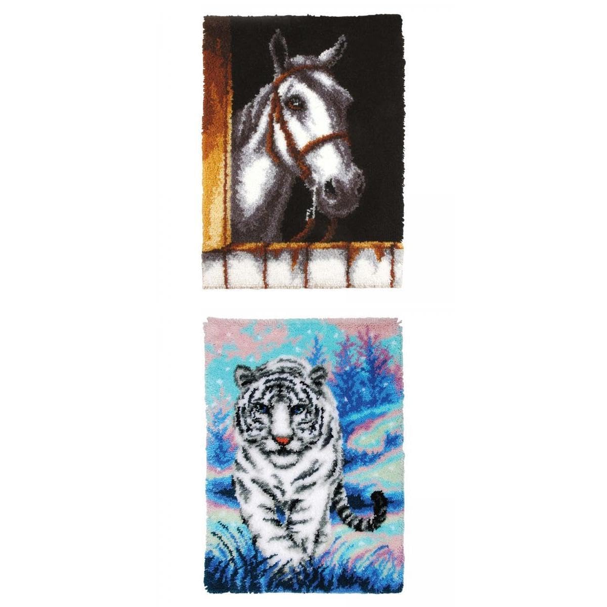 TRENDIVIBE 2Set Carpet Latch Hooking Kits DIY Rug Crochet Yarn Kits for Christmas-image-48