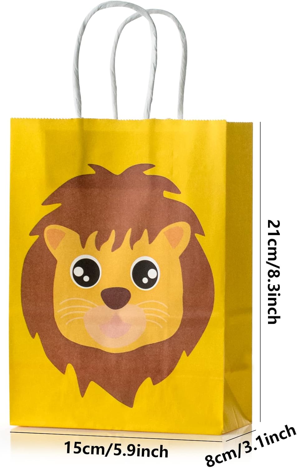 kulusion 18 Packs Safari Animals Candy Bags For Birthday Party With Handles, Jungle Theme Party Supplie, Safari Animals Goodie Bags for Kids Baby Shower Birthday Party Favor - 210x150x80mm - Image 2