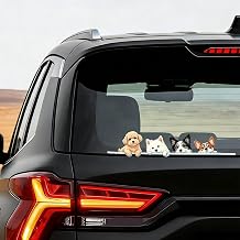 Cute Peeking Dogs Vinyl Decal,Cartoon Puppy Sticker for Car Window, Bumper, Waterproof Dog Decoration for Pet Lovers Style B