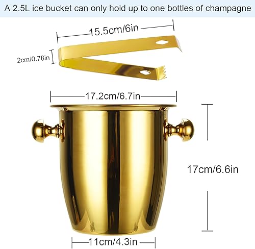 Miniatura 7 de Cubos de hielo  Cubo de champán con pinzas que mantiene el hielo congelado durante más tiempo, enfriador de vino de acero inoxidable, enfriador de