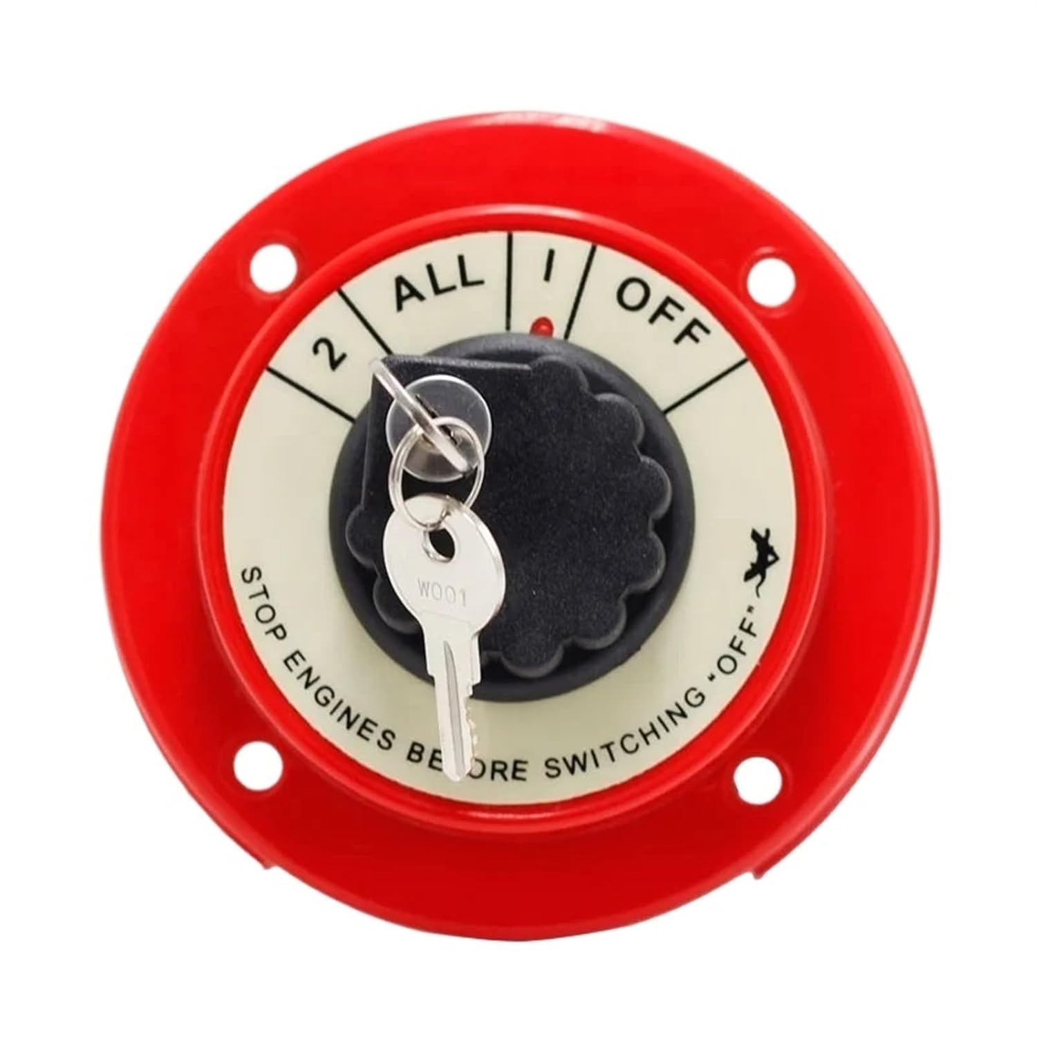 4 Way DC 32V 2 All 1 Off Selector Dual Battery Switch with Lock