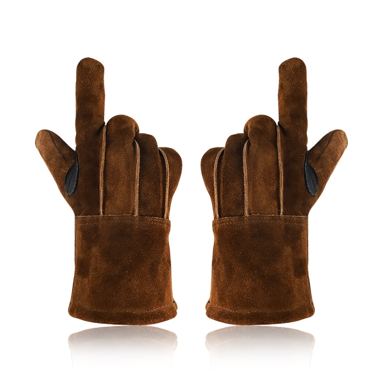 Guantes de trabajo de soldadura, Guantes de trabajo de cuero for soldar for hombre, resistentes al calor y al desgaste, varios tamaños.(Large)