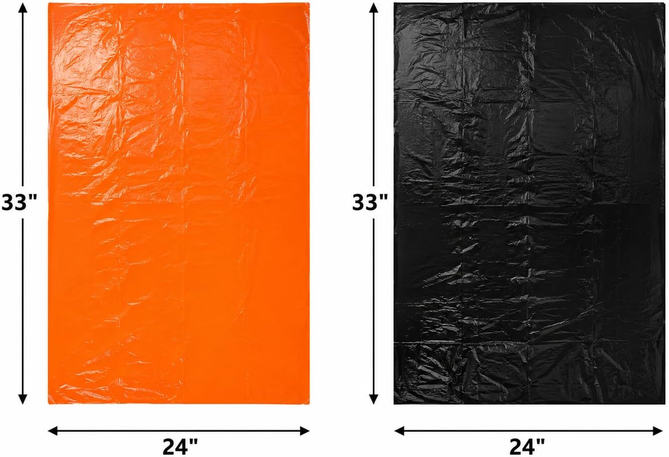 Halloween Orange & Black Trash Bags, 14 Gallons 1.5 Mil Heavy Duty Tear Resistant for Halloween Parties, Summerween image 3