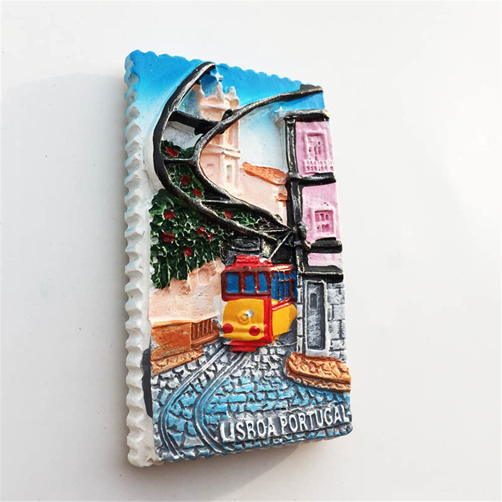 Magnete Frigorifero 3D Lisbona Portogallo – Souvenir In Resina, 9,2x6,8 Cm, Artigianale, Decorazione Casa