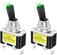 Vista 7 de DaierTek Interruptor de palanca iluminado para automóvil de 12 V, amarillo de 12 voltios, interruptor de palanca LED con luz ámbar iluminada, 30