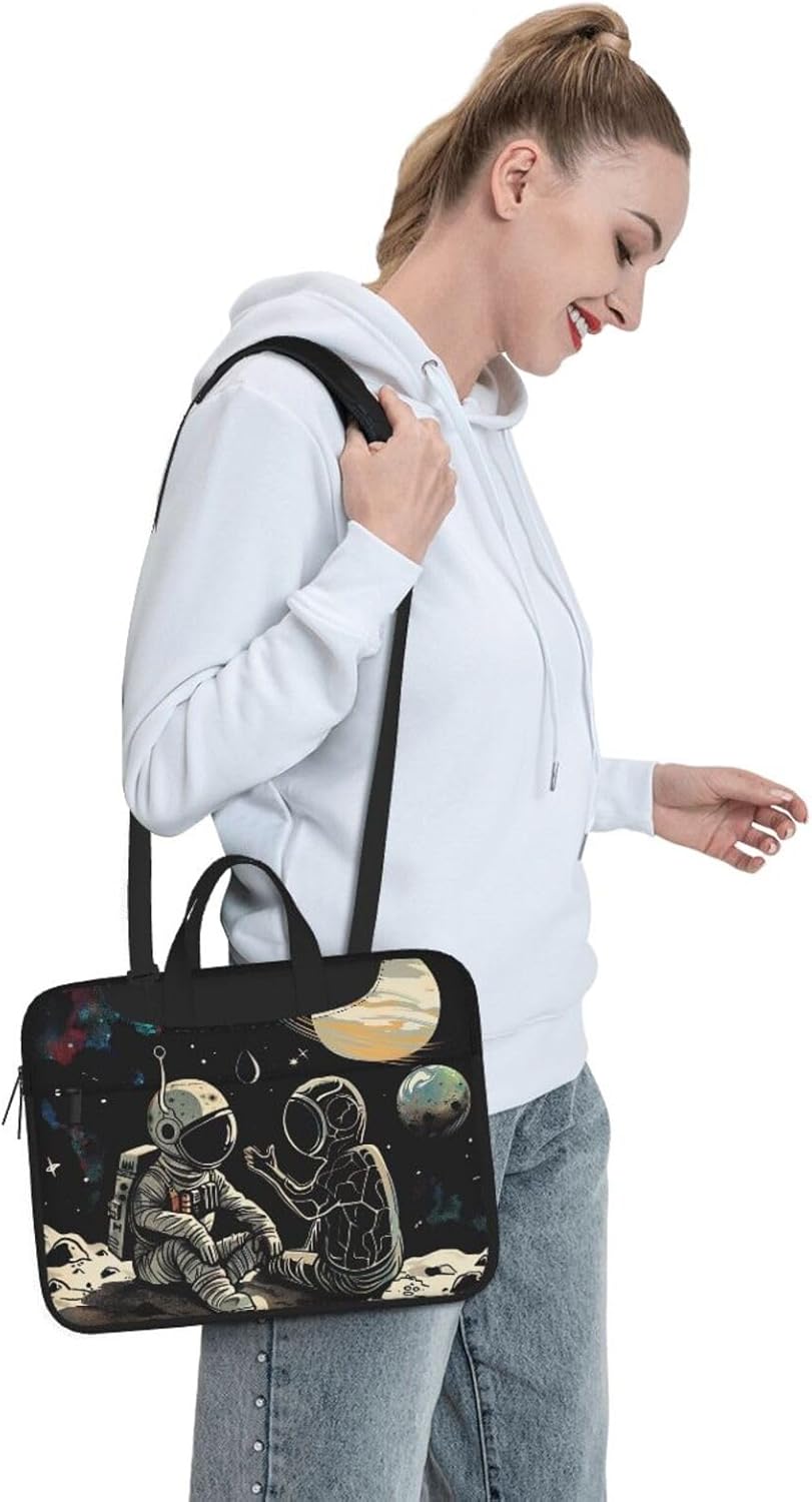 Astronaut Alien Printed Laptop Tote Bag Travel Business Computer Bag Work Bag for Men Women