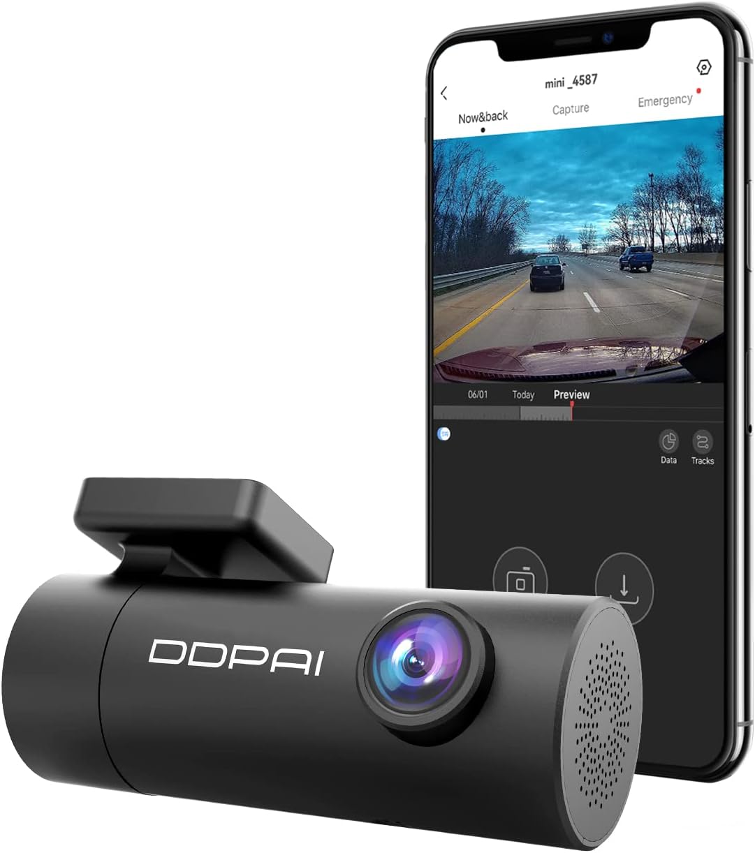 Dash Cam, with Wi-Fi 1080p Dash Camera, Emergency Accident Lock, 140 Wide Angle, Car DVR Dashboard Camera with G-Sensor, WDR, Built-in Super Capacitor(Not Include SD Card Mini
