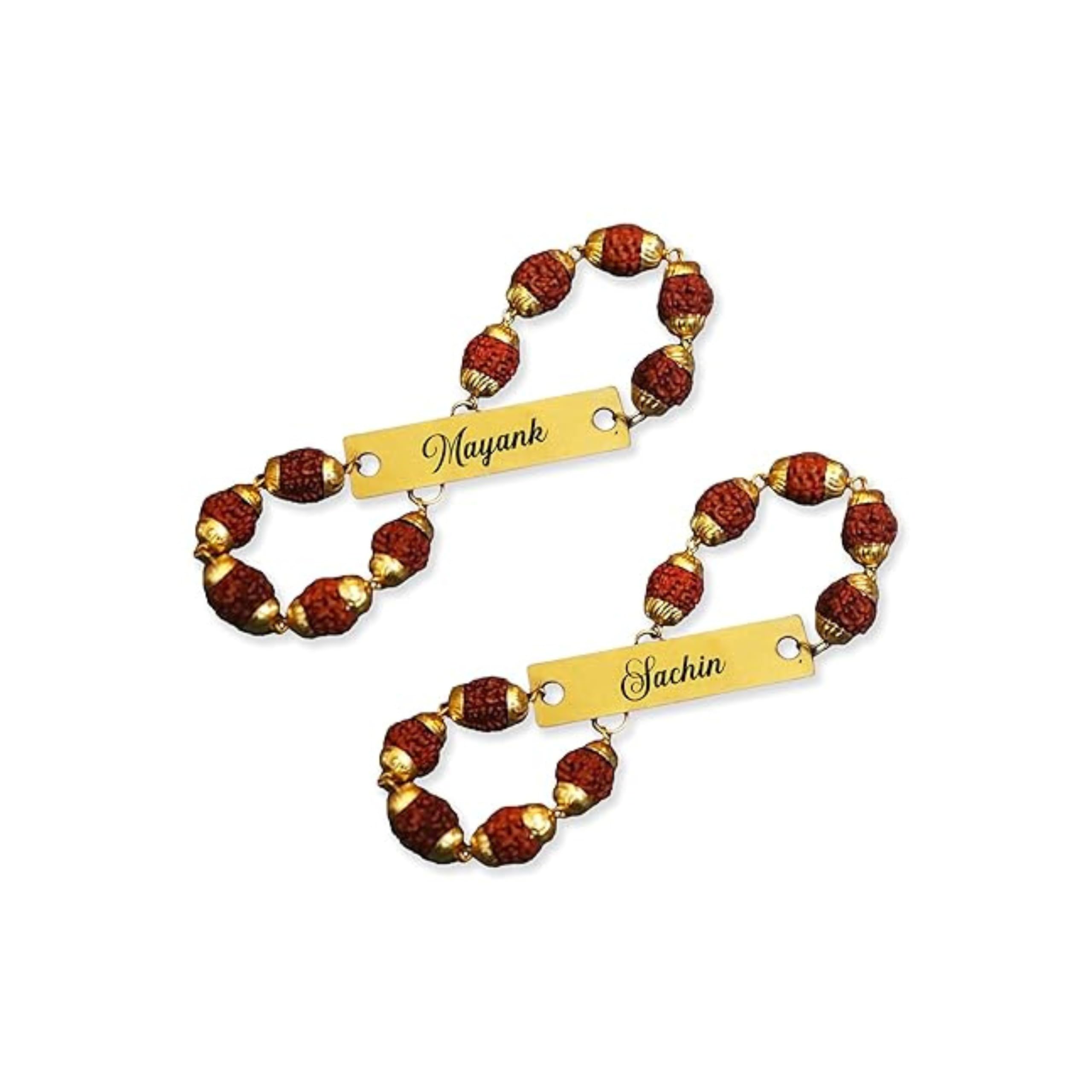 Personalized Rakhi Bracelet, Gold Plated Chain, Small Rudraksh Rakhi (7) (B0DBHSD19Q) Amazon Price History, Amazon Price Tracker