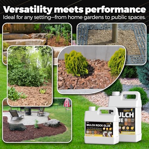 Concentrate Stone Adhesive, Makes 42oz Strong Mulch Rock Glue for Landscaping, Easy Hold Mulch Anchor for Outdoor Use, Heavy-Duty Gravel Binder Spray Easily Holds Rubber, Pine Straw, Bark, Pebble - Thumbnail 6
