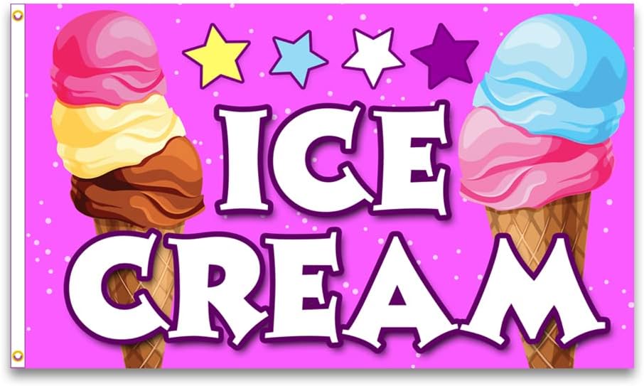 ICE CREAM 3x5 Premium Polyester Flag (Made in the USA) 841098116637