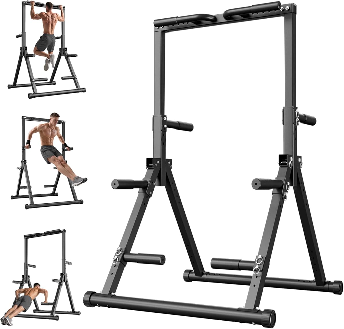 Foldable Pull Up Bar Free Standing, Strength Training Pull-up Bars Adjustable Pull Up Station, Power Tower Pull Up Bar MultiFunction Pull Up Dip Station Workout Equipment For Home Gym Support 480 LBS