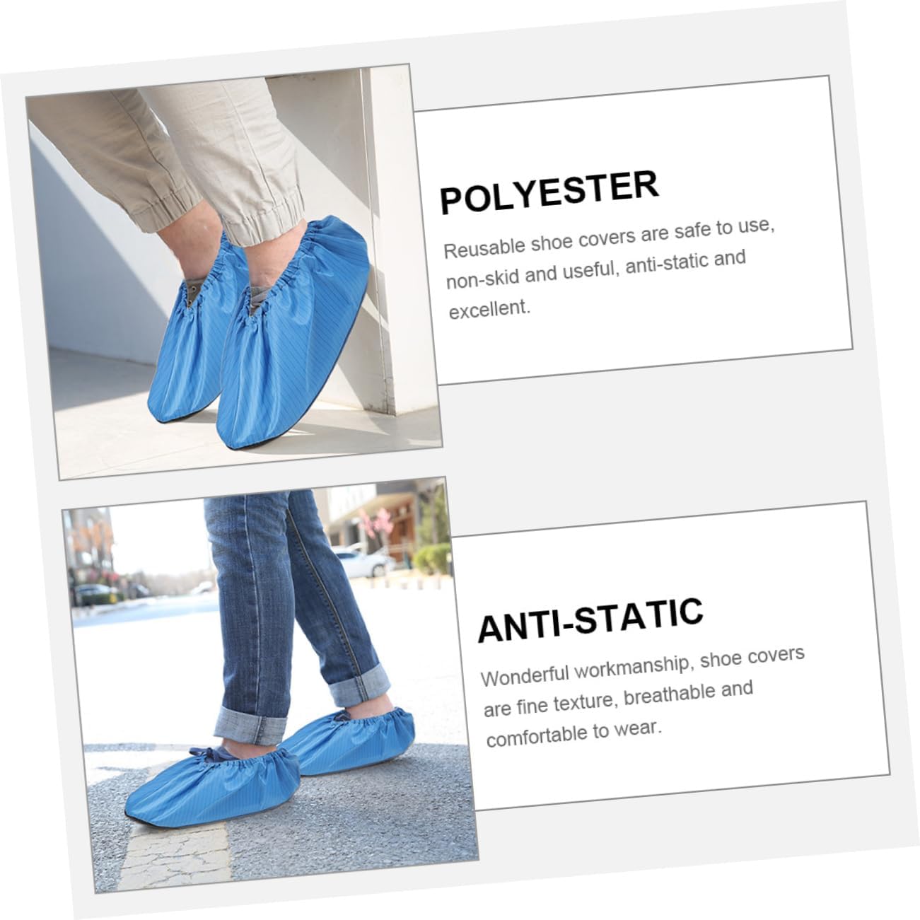 Static Indoor Shoe Covers Breathable Non Skid Boot Covers for Home Laboratory Room Use Reusable Footwear
