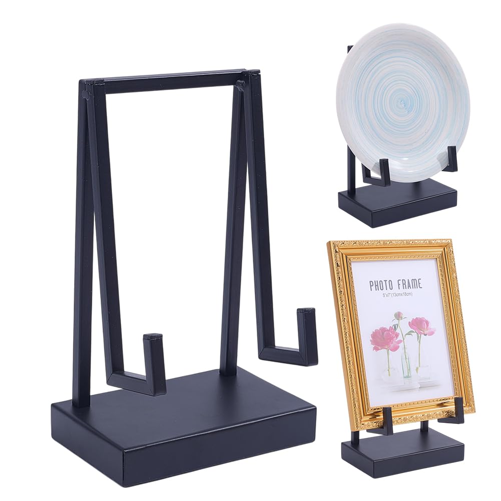 Chevalet de table noir support décoratif pour cadre photo assiette de collection et petit tableau