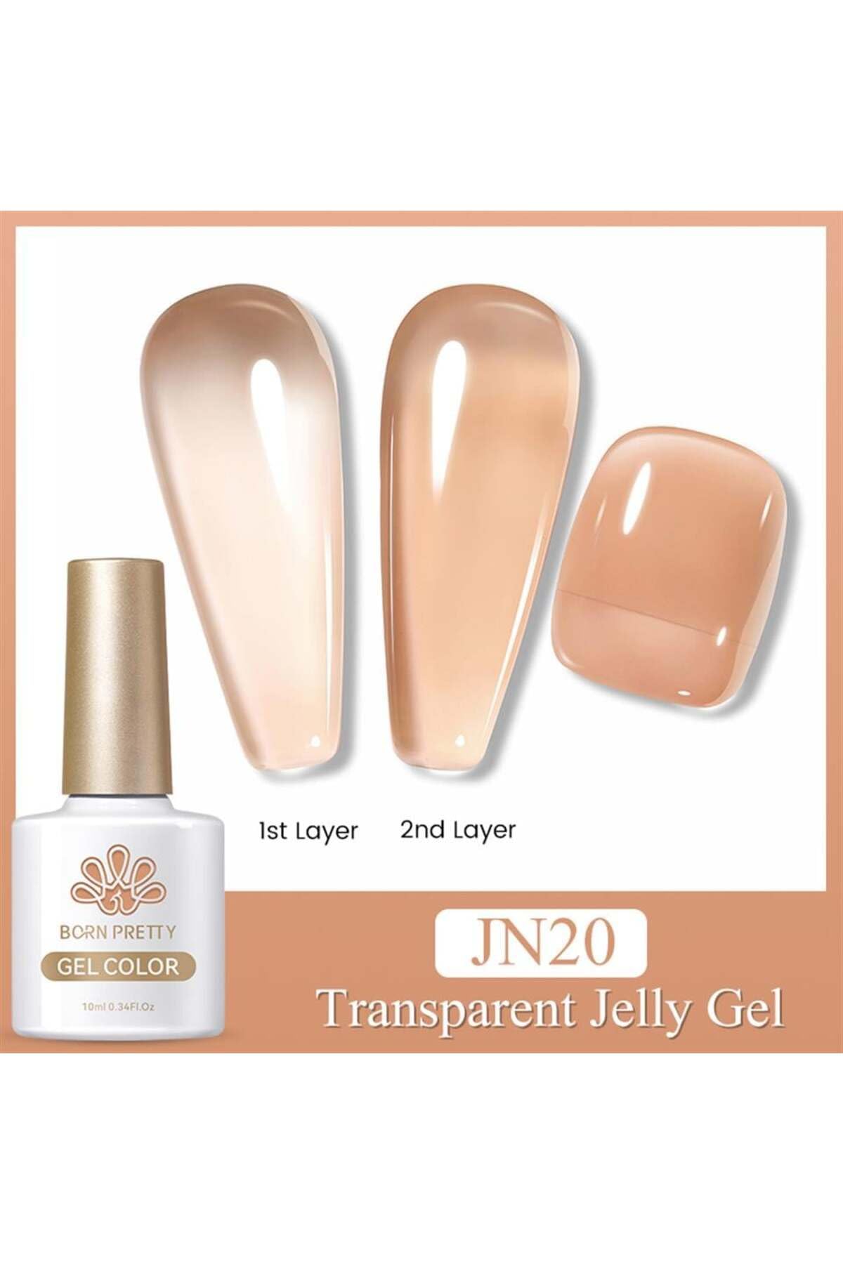 Born Pretty 10Ml Jelly Nude Seri Kalıcı Oje Jn20 (56347) 3790