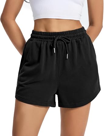 Auriviz Womens Sweat Shorts Comfy Lounge Running Shorts Gym Summer Casual High Waisted Athletic Shorts with Pockets