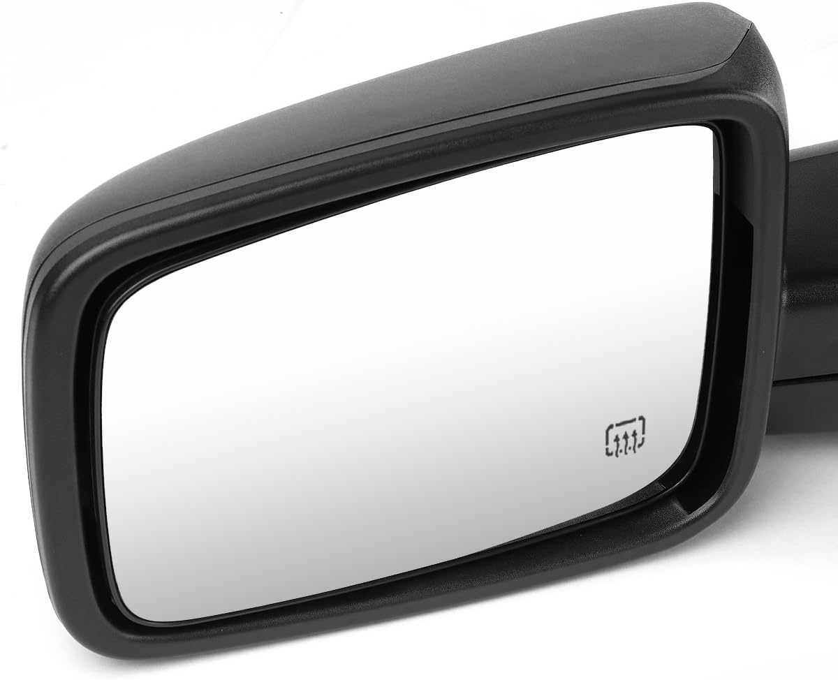DNA Motoring TWM-037-OE-T888-BK-L Left Driver Side Powered Heated Defroster Towing Mirror W/Turn Signal+Puddle Light Compatible with 09-16 Ram 1500/10-16 Ram 2500 3500 4500 5500, Black