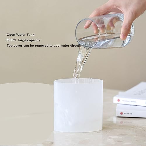 Miniatura 7 de Mini humidificador, humidificador pequeño de niebla fina de nivel nano con luz ambiental colorida, bajo ruido, 11.8 fl oz, gran capacidad,