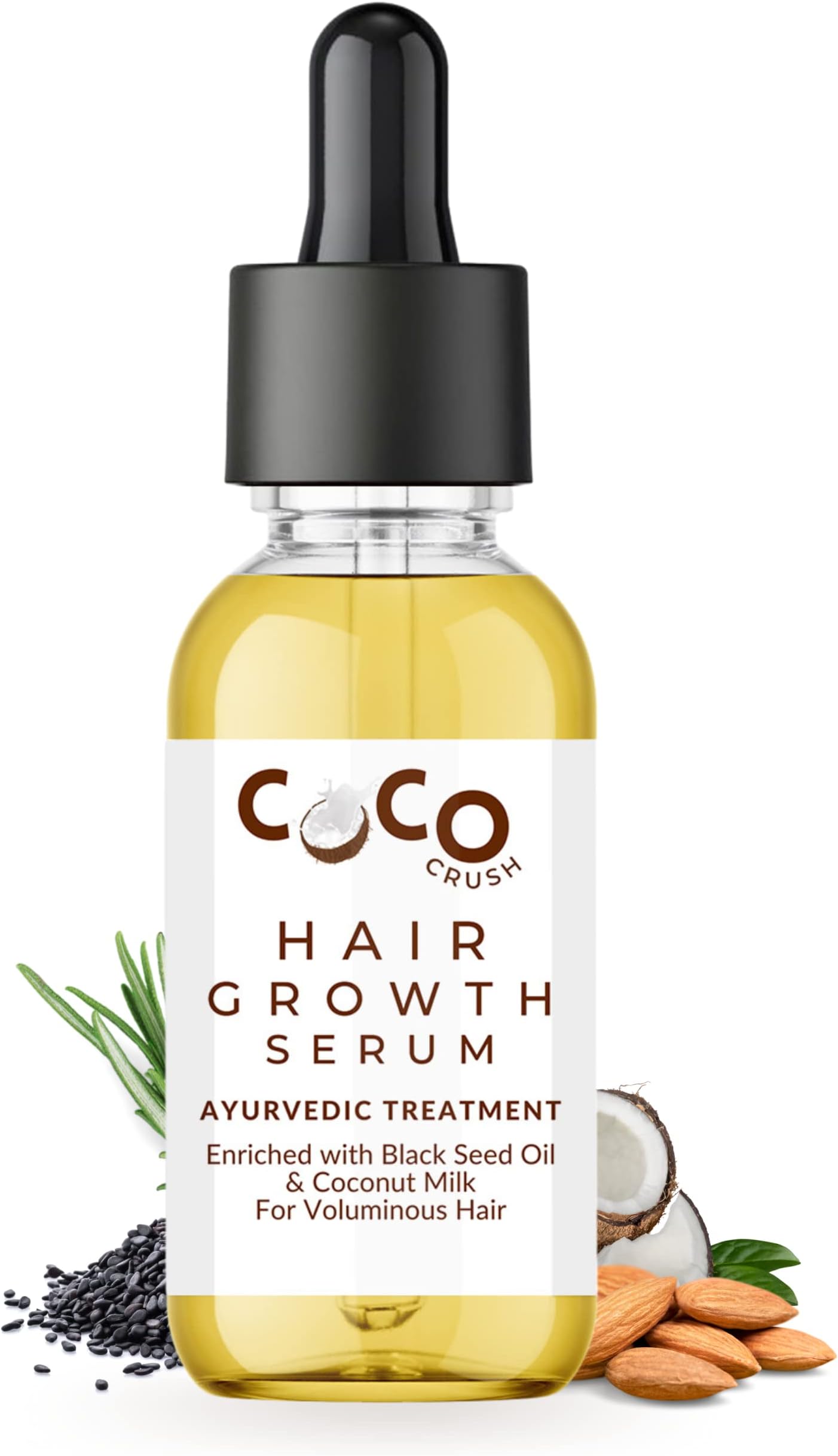 Ayurvedic Hair Growth Serum | Stops Hair Loss & Promotes Natural Hair Growth | 100% Natural for Conditioning, Nourishment, Shine & Volume (15 ml)