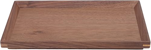 Bandeja de madera de nogal negro, bandejas rectangulares de madera para servir, bandeja grande de madera oscura, bandeja decorativa rectangular,
