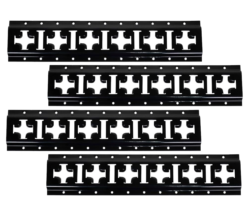 Mytee Products 4 Pack 5 ft X Track Tie Down Rail, ETrack Rail with Horizontal & Vertical Slots, Black Powder Coated Finish 12 Gauge Steel - Allows E-Track Straps in Horizontal or Vertical Alignment