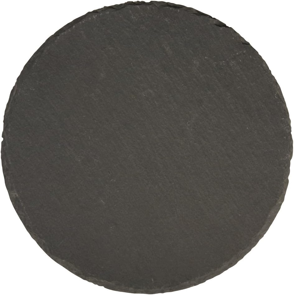 Rayher Natural Slate Board for Crafts and Table Decoration, Round Slate Plate, Diameter 15cm, 56531000