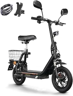 TWOFISH E Moped mit Straßenzulassung(EEC), 12 Zoll ElektroMotorrad mit 48V 13Ah Akku für Erwachsene, 30 km Reichweite 120 kg Tragkraft Scheibenbremsen für den Stadtverkehr, M5 PRO E