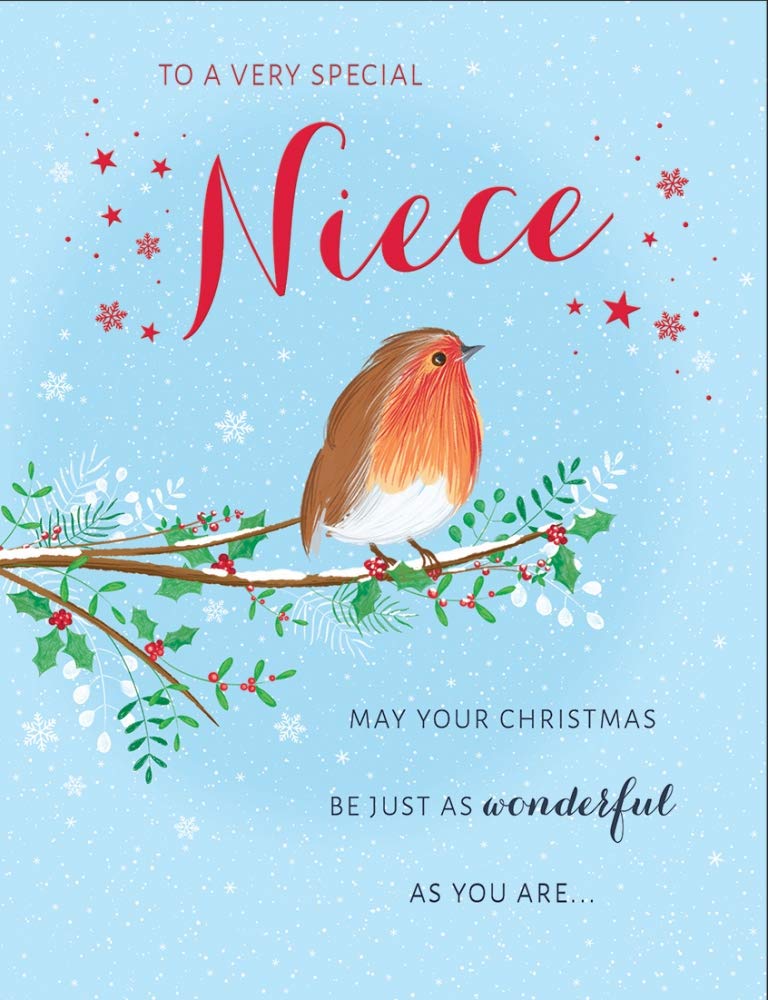 Piccadilly Greetings Traditional Christmas Card Niece - 8 x 6 inches