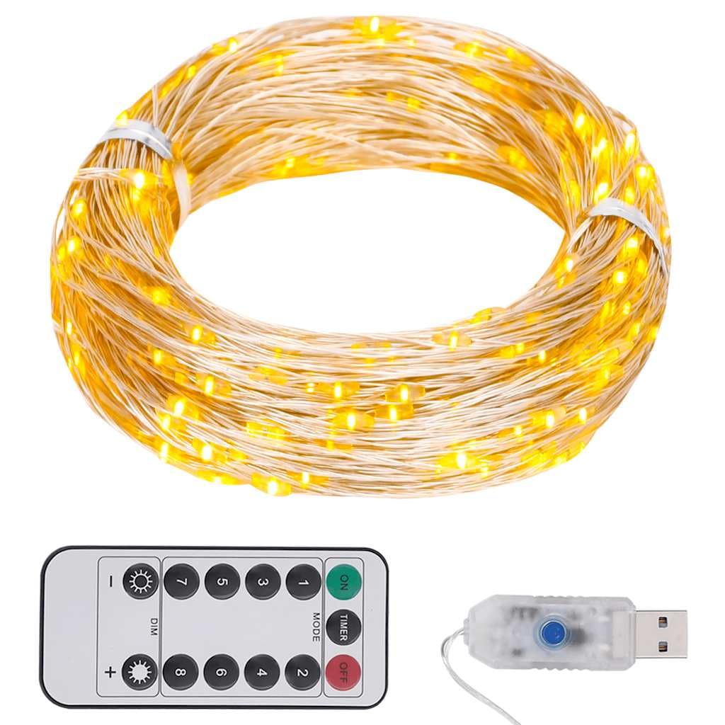 vidaXL LED String with 150 LEDs Warm White Seasonal HolidayOrnament Christmas Party Wedding Light Indoor Outdoor Home 15 m Warm Light