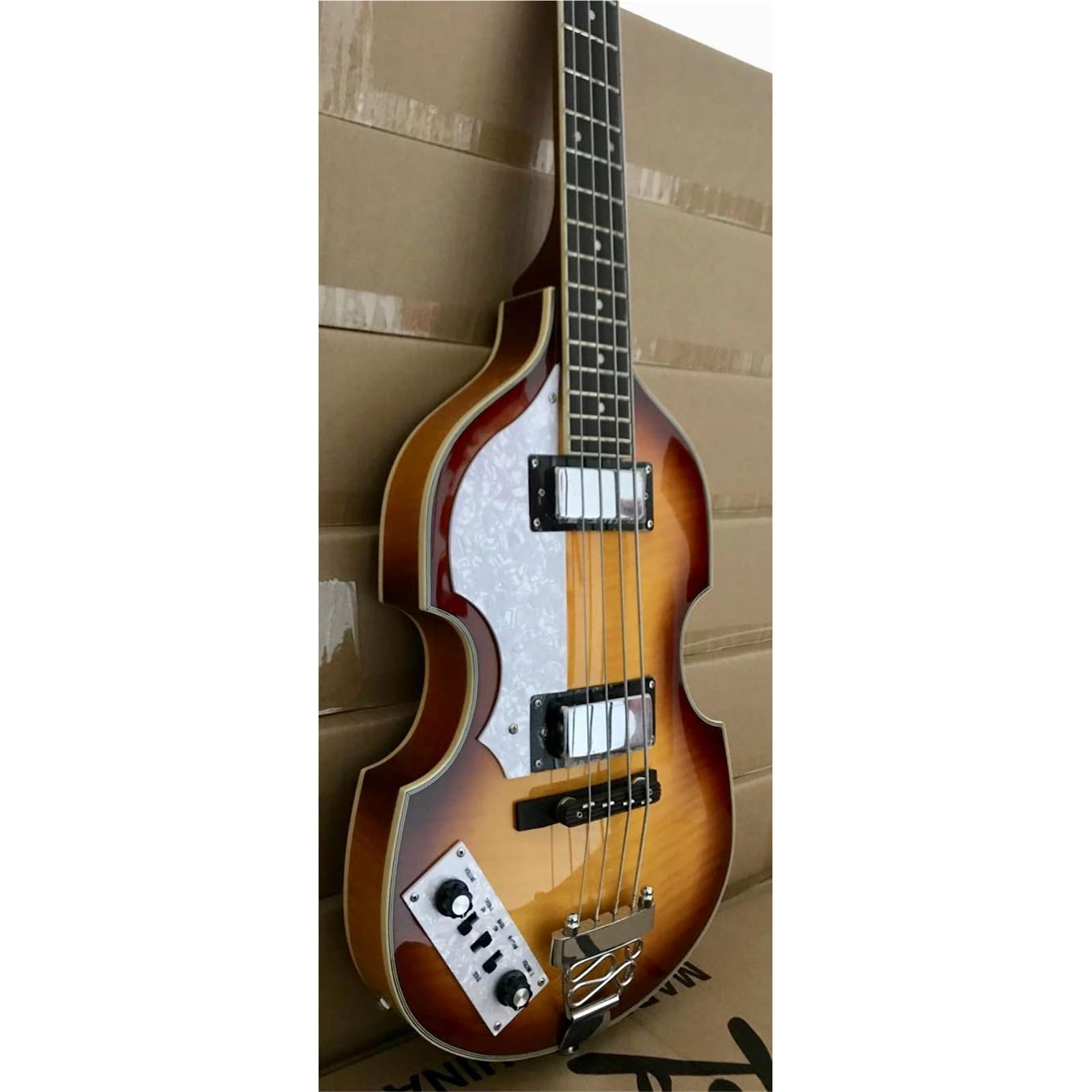 Gitara Elektryczna Zestaw 4-strunowe Sunset Color Full Hollow Professional Leworęczne Skrzypce Elektryczne Basowe