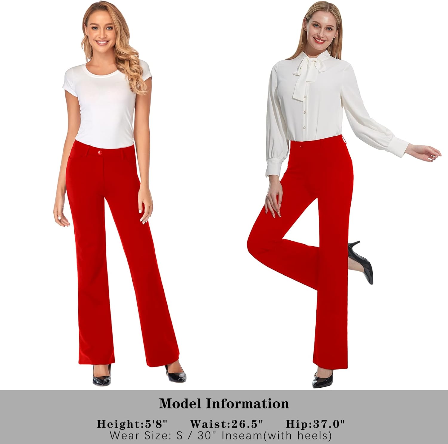 Tapata Women's 28''/30''/32''/34'' Stretchy Bootcut Dress Pants with Pockets Tall, Petite, Regular for Office Work Business - Image 6