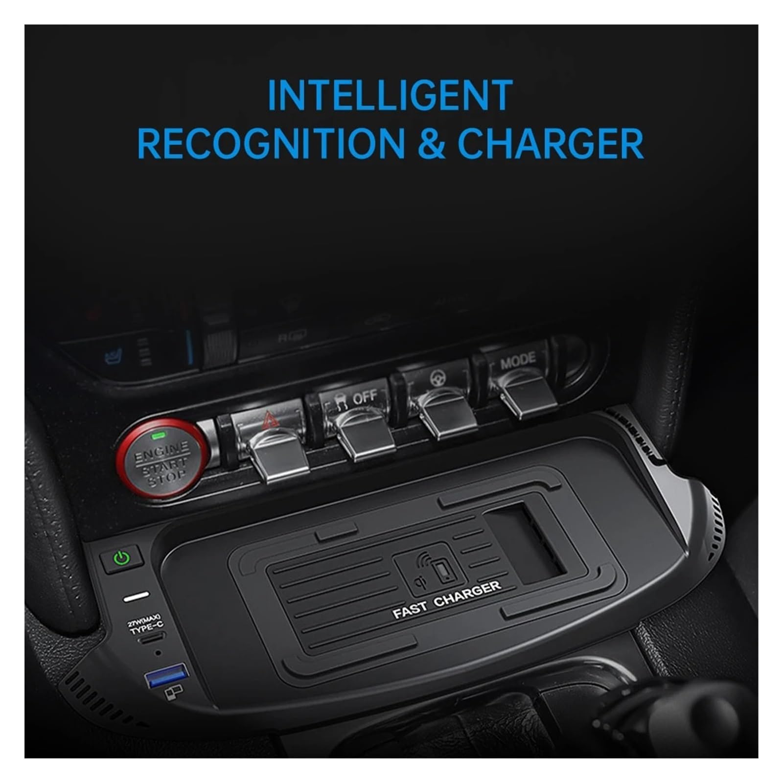 Kompatybilny z Mustang 2015-2022 ładowarka samochodowa adapter bezprzewodowy panel ładowania podkładka