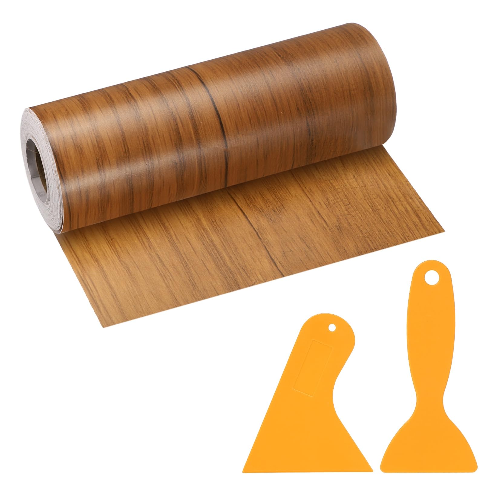 PATIKIL Wood Grain Repair Tape, 6" x 33' Self Adhesive Realistic Wood Tape with Scraper Durable Repair Patch for Furniture Floor Window Door Table DIY Home Decor, Ash-Tone Grain