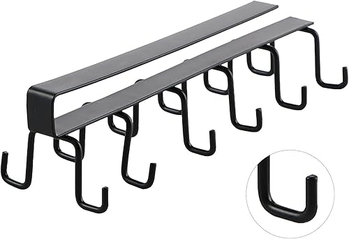 Miniatura 5 de Ganchos para tazas debajo del gabinete, soporte para tazas de café sin taladrar, ganchos de utensilios de cocina, ganchos de almacenamiento para