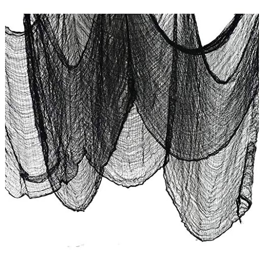 JCT Tela De Halloween Negro Creepy Cloth Halloween Decoration Black 196.8 X 79 Pulgadas (500 * 200CM) Spooky Haunted Houses Decor Hallowmas Party Supplies