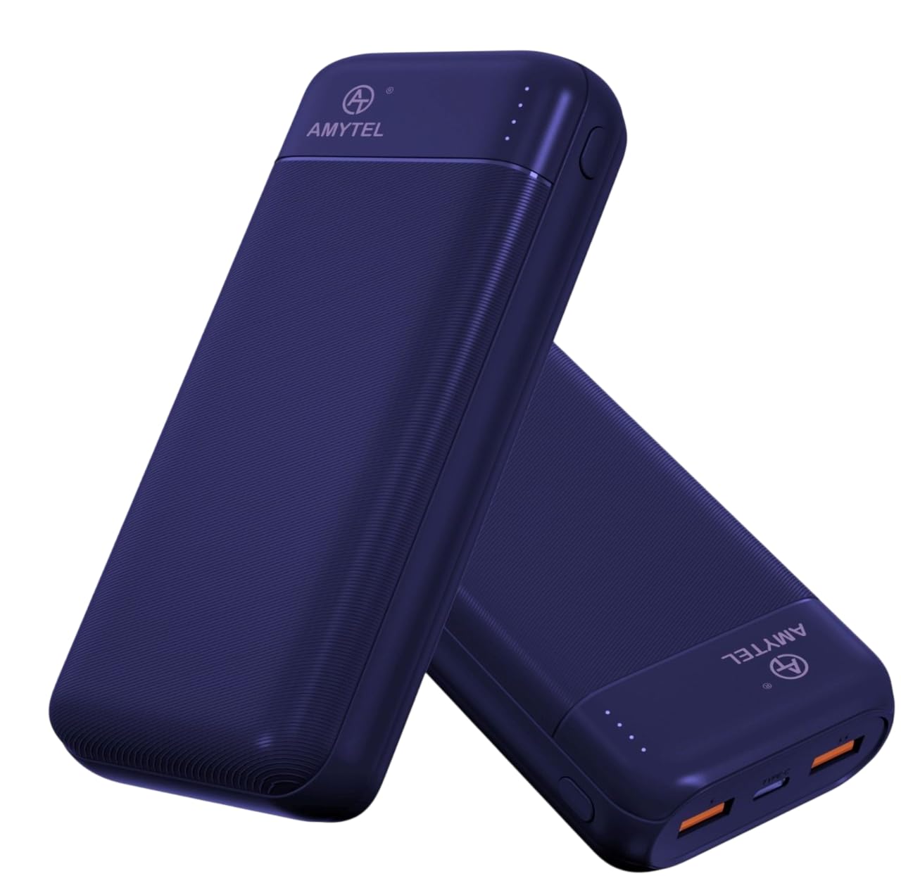 Q7 30000mAh Power Bank with Dual USB Output, Fast Charging, Type-C & Micro Input, Portable Charger for Mobile, Tablet, Earbuds – Blue