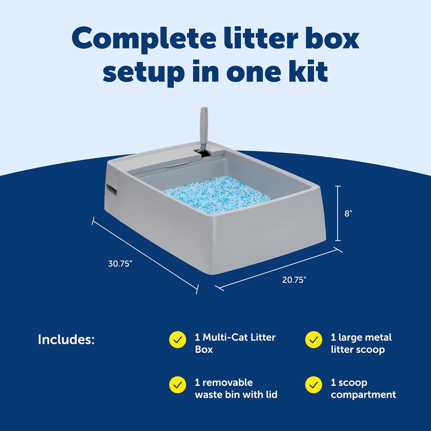 PetSafe Multi-Cat Litter Box, Extra Large Litter Box for Cats, Giant Ergonomically-Designed Scoop, Use with Crystal or Clumping Litter