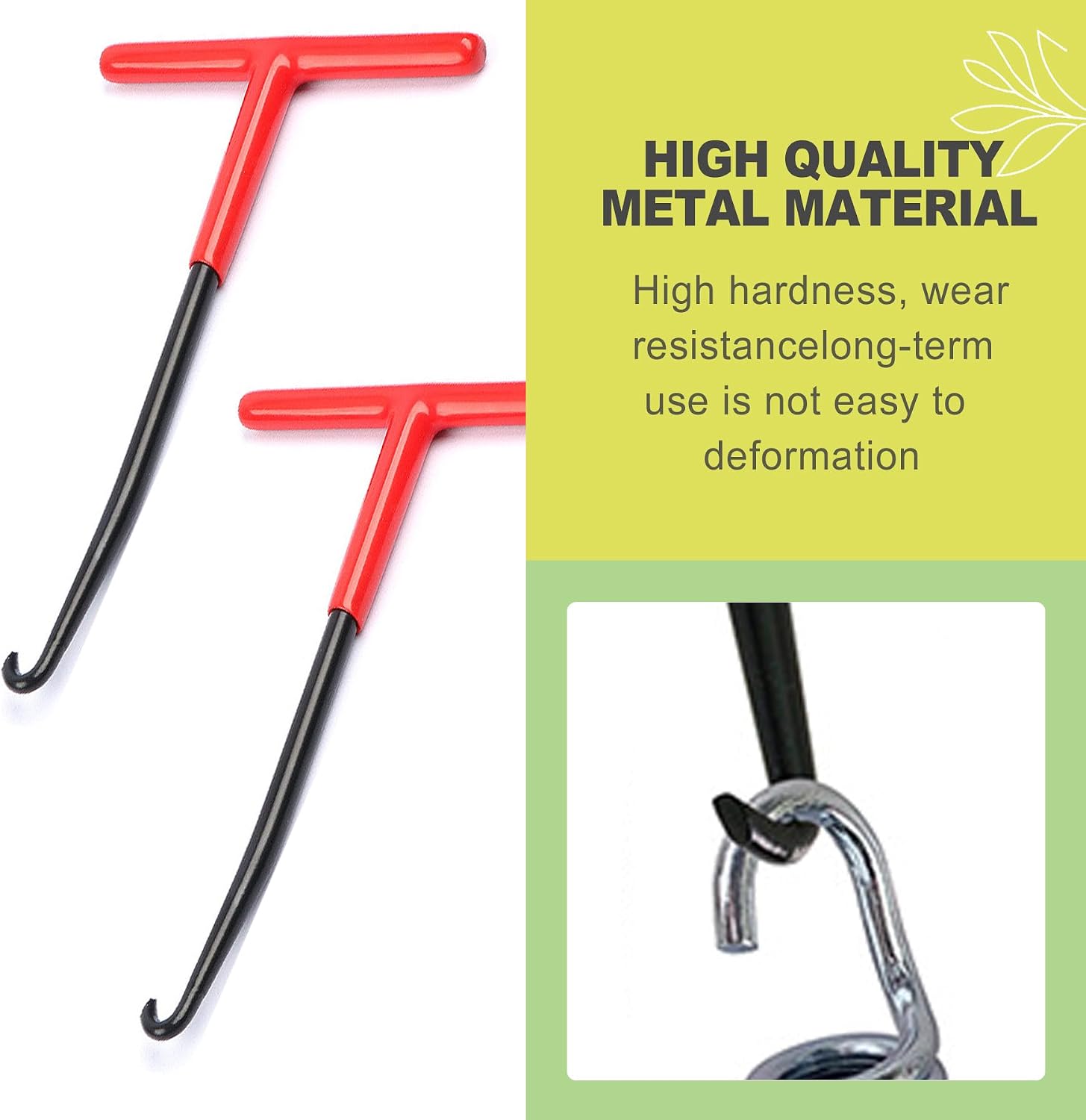 2 Pack T-Handle Exhaust Spring Puller Hook Tool for Motorcycle Dirt Bike Snowmobile Trampoline Universal Spring Removal Mechanic Repair Accessory