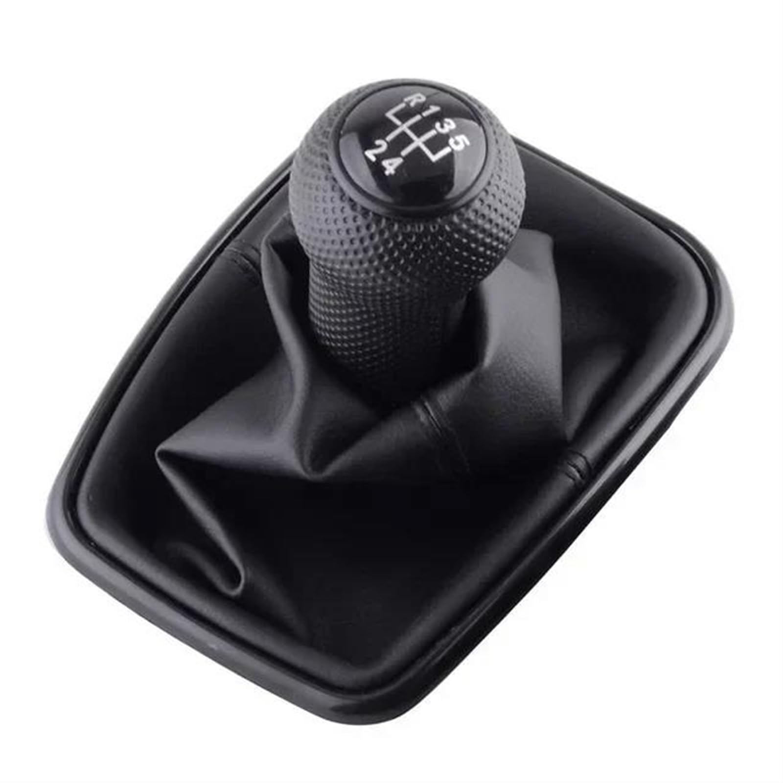 FSOZDBBPL Automotive Parts 12mm 5/6 Speed Car Gear Shift Knob Lever Shifter Gaitor Boot for 1999-2004 for Golf 4 for MK4 GTI R32 for Bora for Jetta MT(Speed 5 Black)