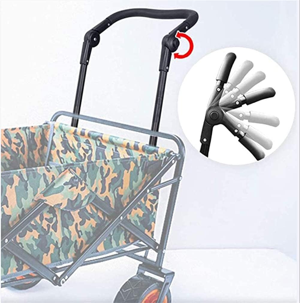 Foldable Garden Trolley Cart Pull Wagon with Removable Canopy Ice Bag Large Capacity BBQ Outdoor Four-Beach Fishing Shopping Camp Trolley