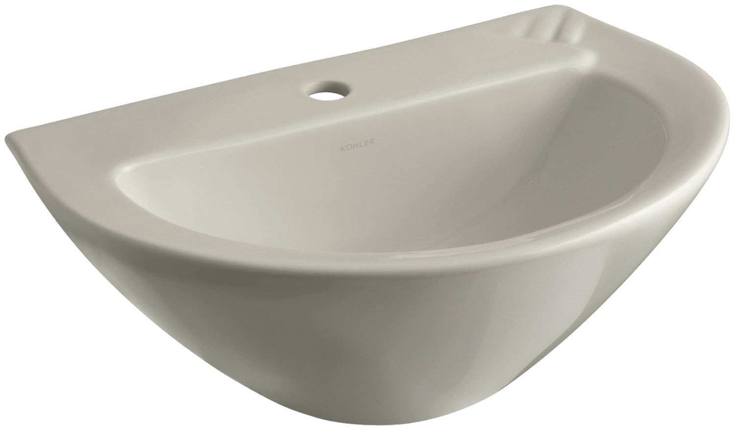 KOHLER K21761G9 Parigi Pedestal Bathroom Sink Basin with Single Faucet Hole, Sandbar Amazon