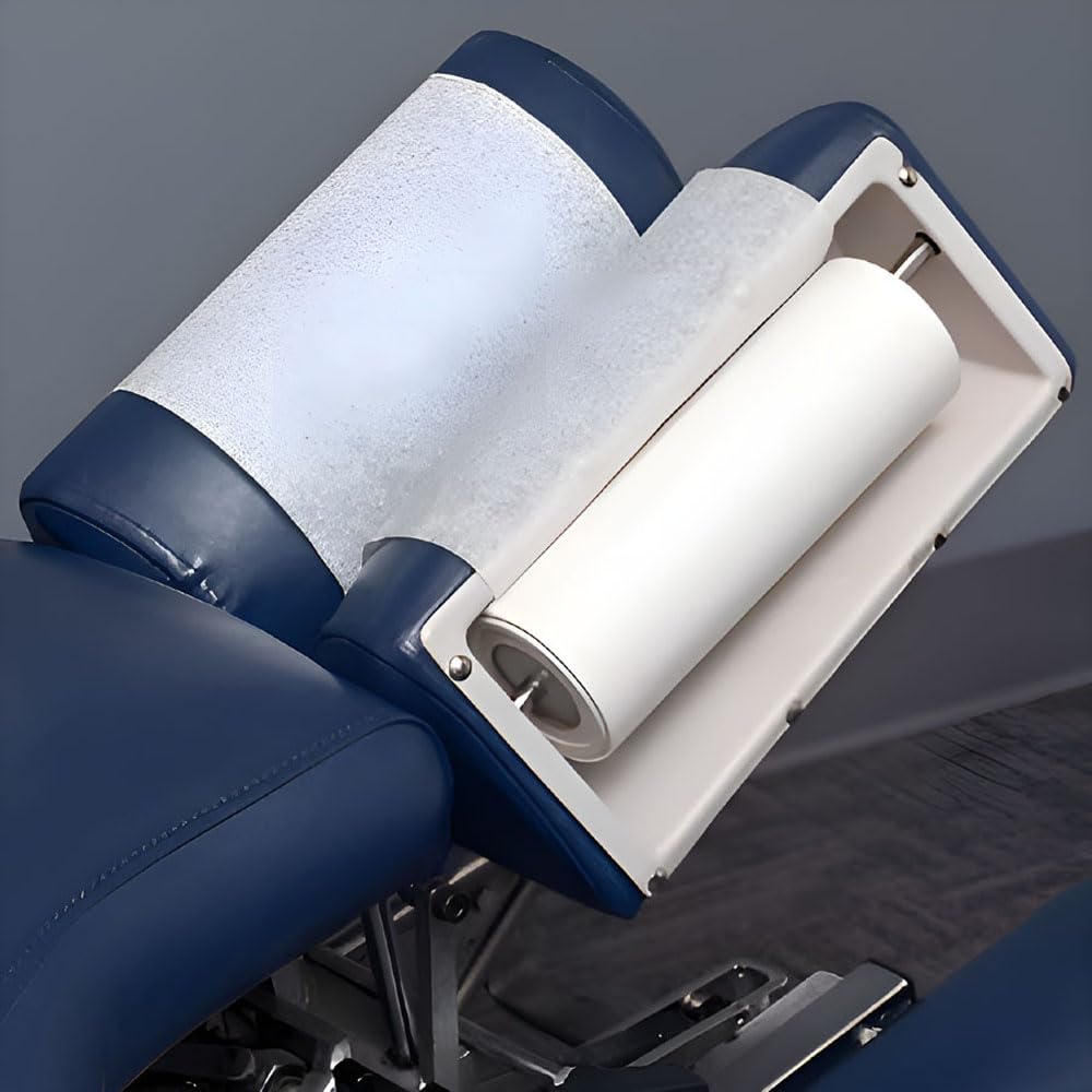 TIDI Products TID 980899 Chiropractic Headrest Barrier Roll, Smooth, Latex Free, White, 8-1/2" W x 225 ft L (Pack of 25)