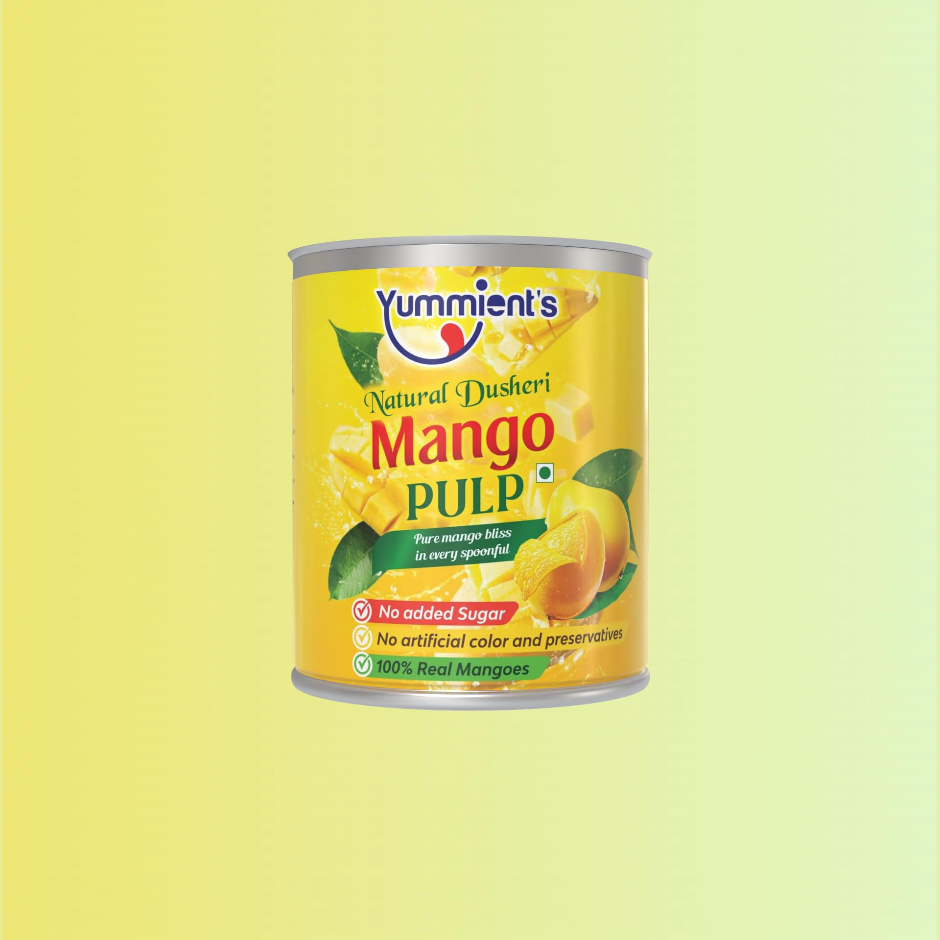 Yummients Pure Mango Pulp Unsweetened – 1.6kg (800g x 2 Cans) | No Added Sugar | 100% Natural Alphonso/Kesar Mango Puree | Ideal for Aamras, Juices & Desserts - Image 5 thumbnail
