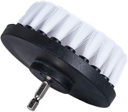 Miniatura 6 de HIFROM Cepillo de taladro  Accesorio de taladro eléctrico de 4 pulgadas, cerdas suaves, color blanco, cambio rápido, cepillo de limpieza para