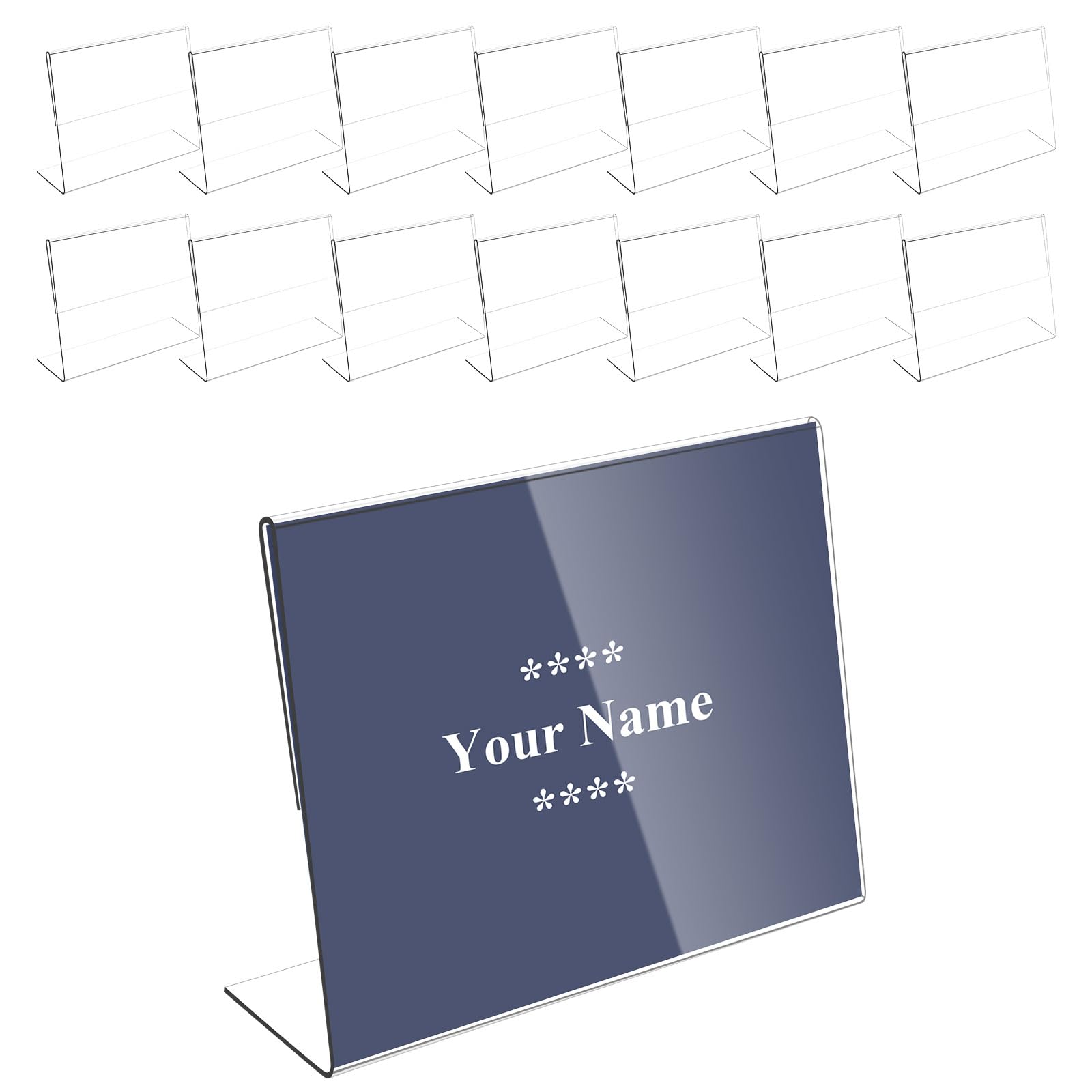 heavenlife 15 Pieces Acrylic Display Stand, 9 x 6 cm, Mini Acrylic Display Stand for Signs, Price Holder, Portaetichette per Ufficio, Shop, Restaurant, Merchandise Transparent (B)