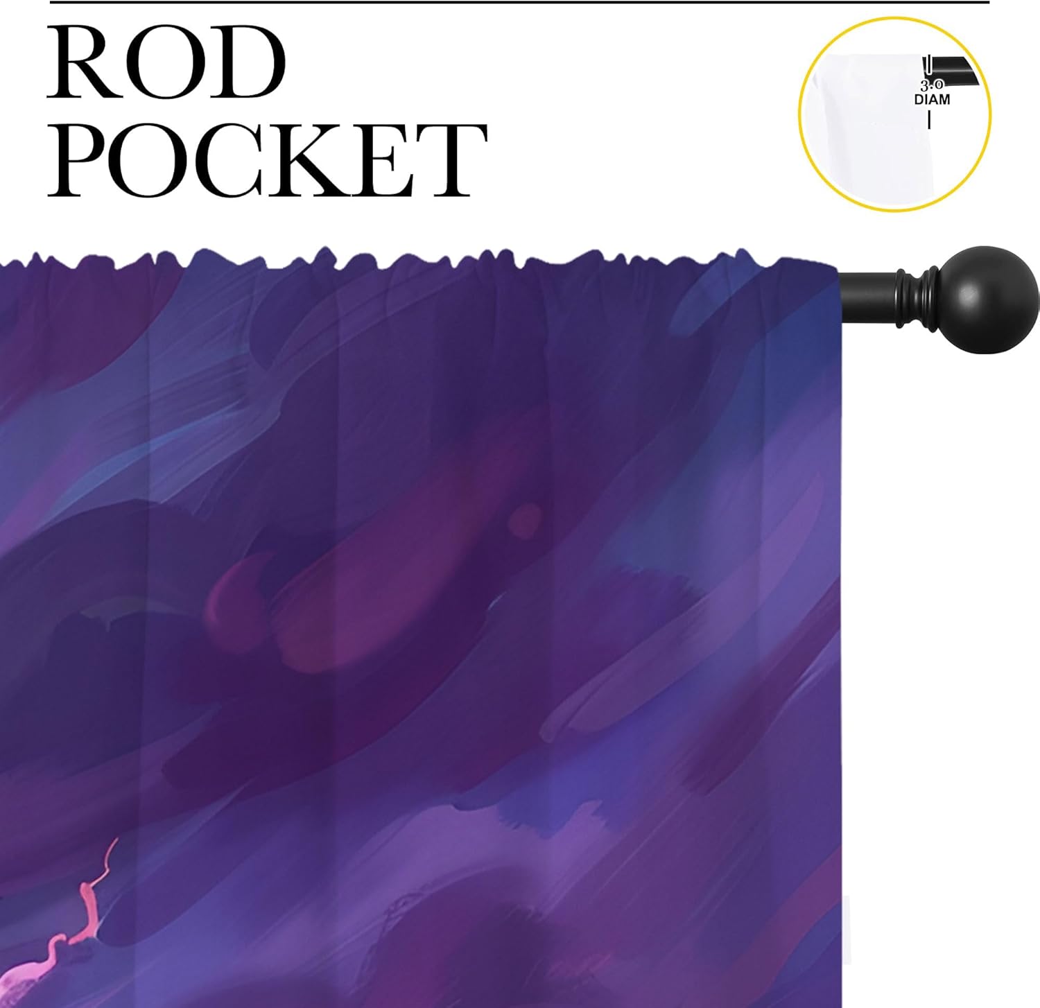 Music Rock Instruments Blackout Curtains for Boys Girl Bedroom Decor,Purple Floral Guitar Thermal Insulated Rod Pocket Drapes Darkening Window Curtain for Living Room Home 42x45 inch