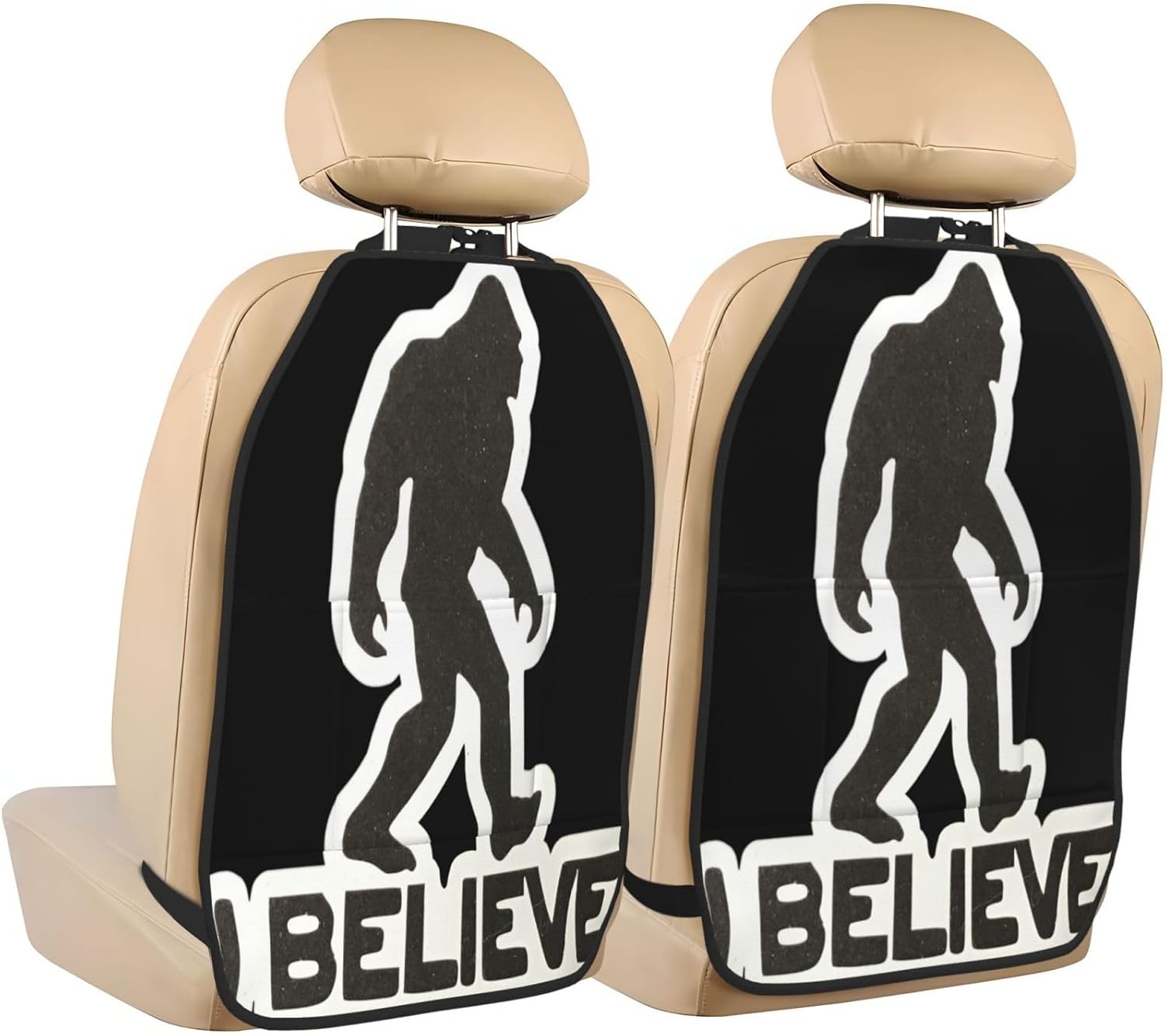 I Believe Bigfoot 2-Piece Set of Car Seat Kick Protectors for Front Seat Backrests, Used for Car Rear Seat Backrests Protectors