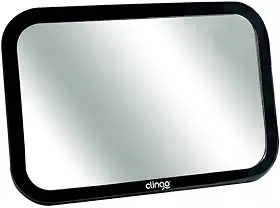 Espelho Retrovisor Retangular para Banco Traseiro, Preto
