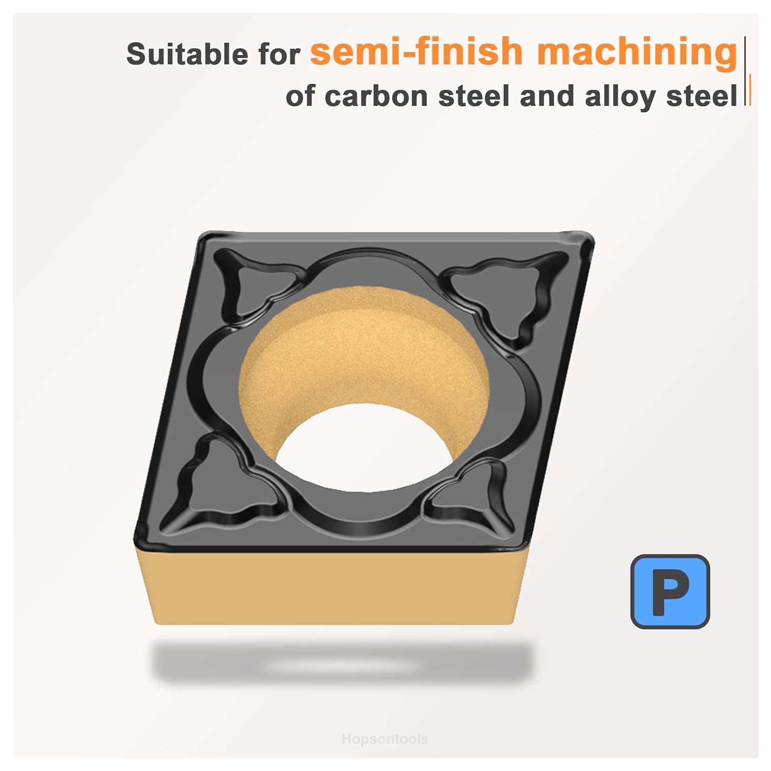 CNC Carbide Inserts CCMT32.52 ccmt09t308 for Lathe Turning Tool, Tin Coated Lathe Replacement Cutters with Semi-Finishing Chipbreaker, 10 Pcs