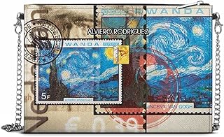 Alviero Rodriguez Pochette Joy Van Gogh Stamp indossata a mano o a tracolla