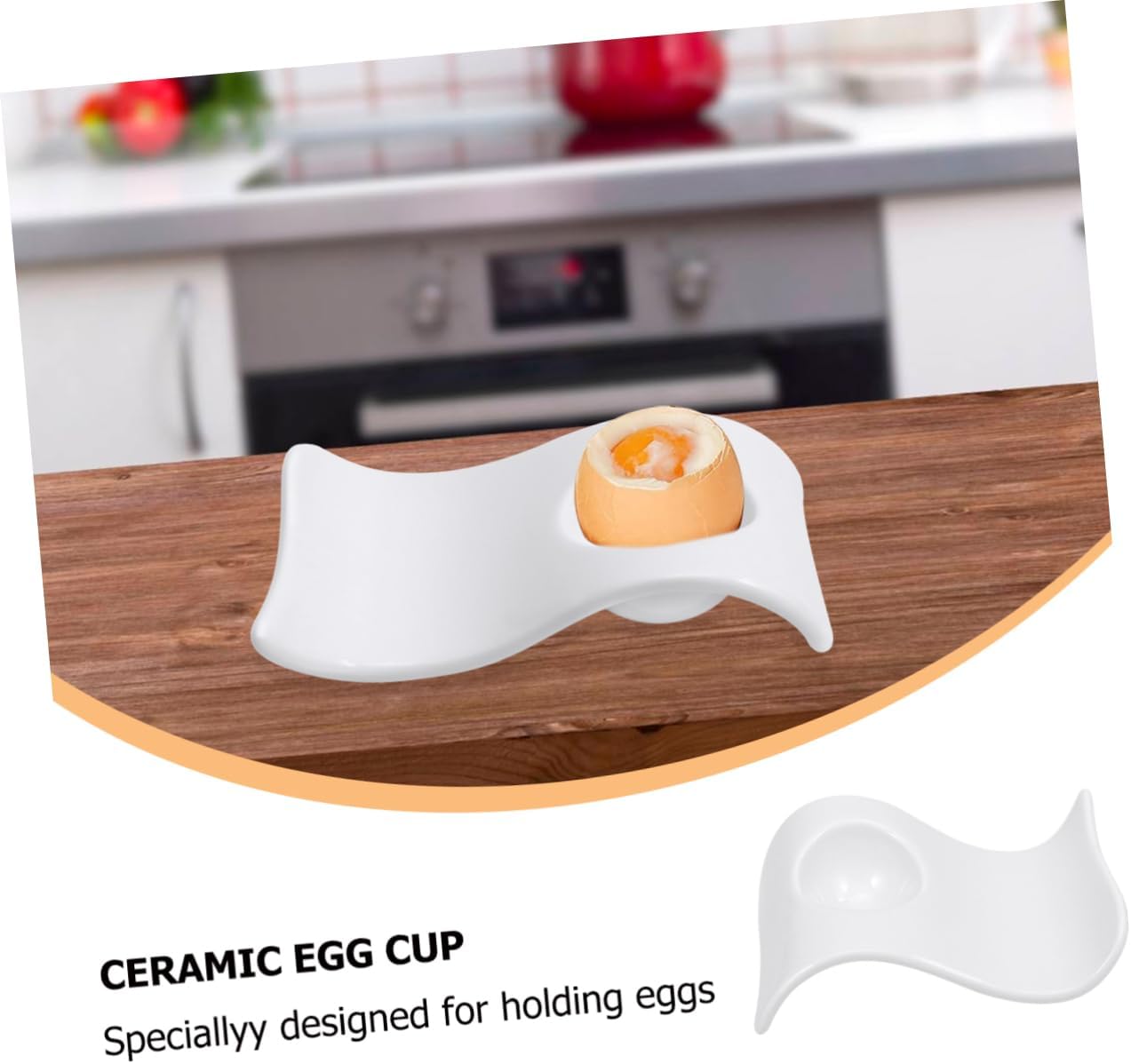 COLLBATH 2pcs Wave Egg Tray Ceramic Egg Holder Stand for Home Restaurant Easter Decor
